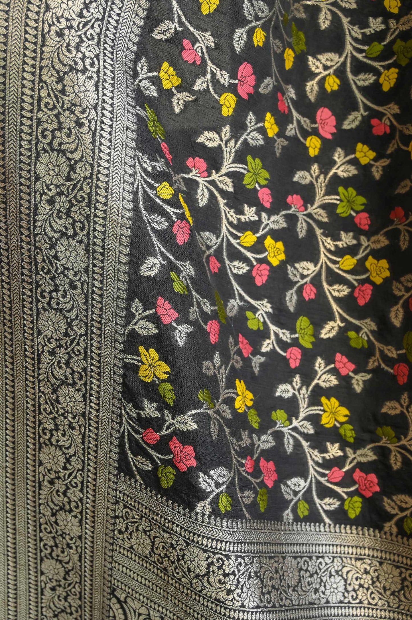 Black Katan Silk Banarasi Saree