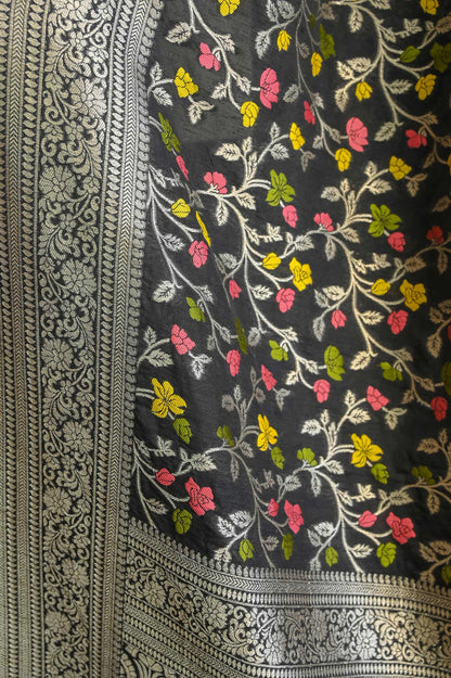 Black Katan Silk Banarasi Saree