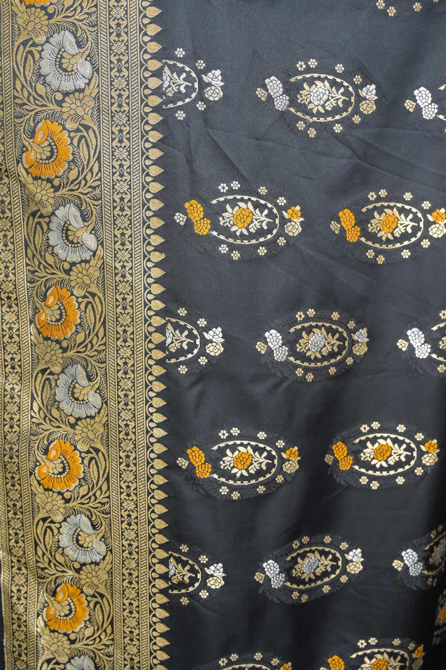 Black Meenakari Banarasi Silk Saree