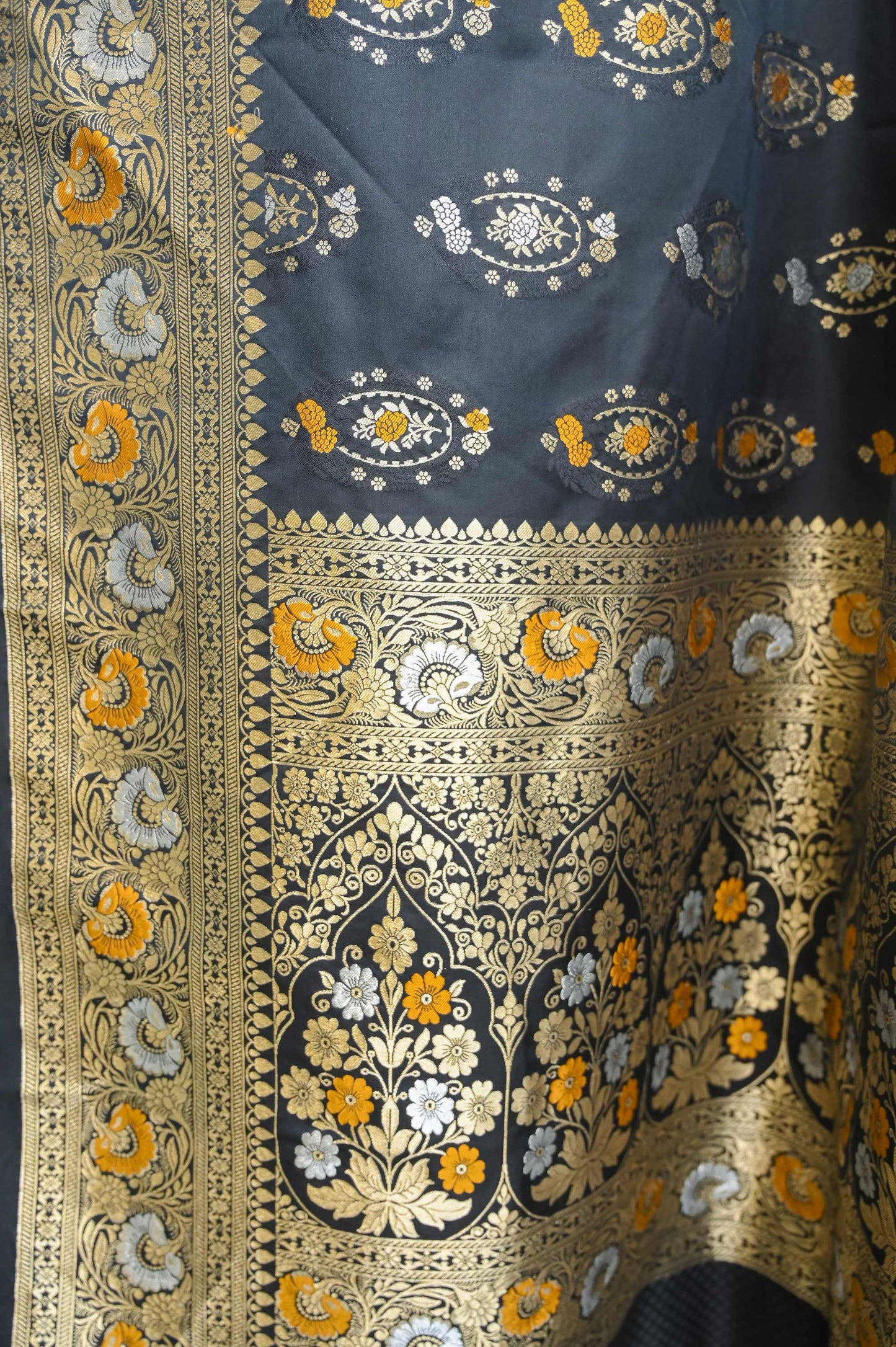 Black Meenakari Banarasi Silk Saree