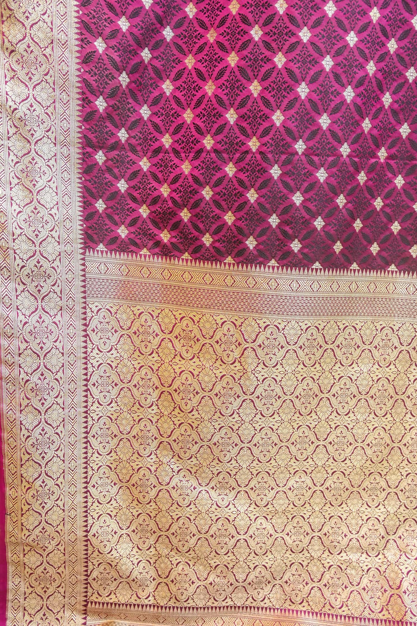 Purple & Black Katan Georgette Banarasi Saree