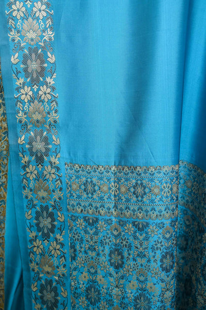 Blue Valkalam Katan Silk Banarasi Saree