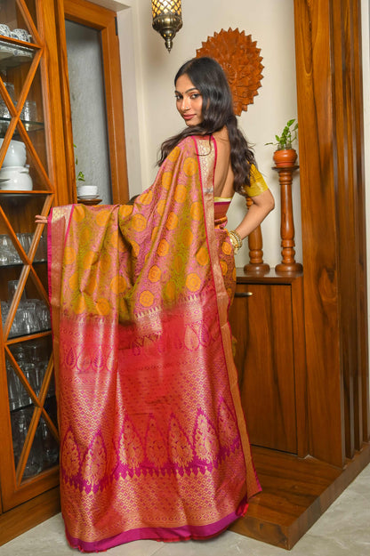 Green Soft Silk Banarasi Saree