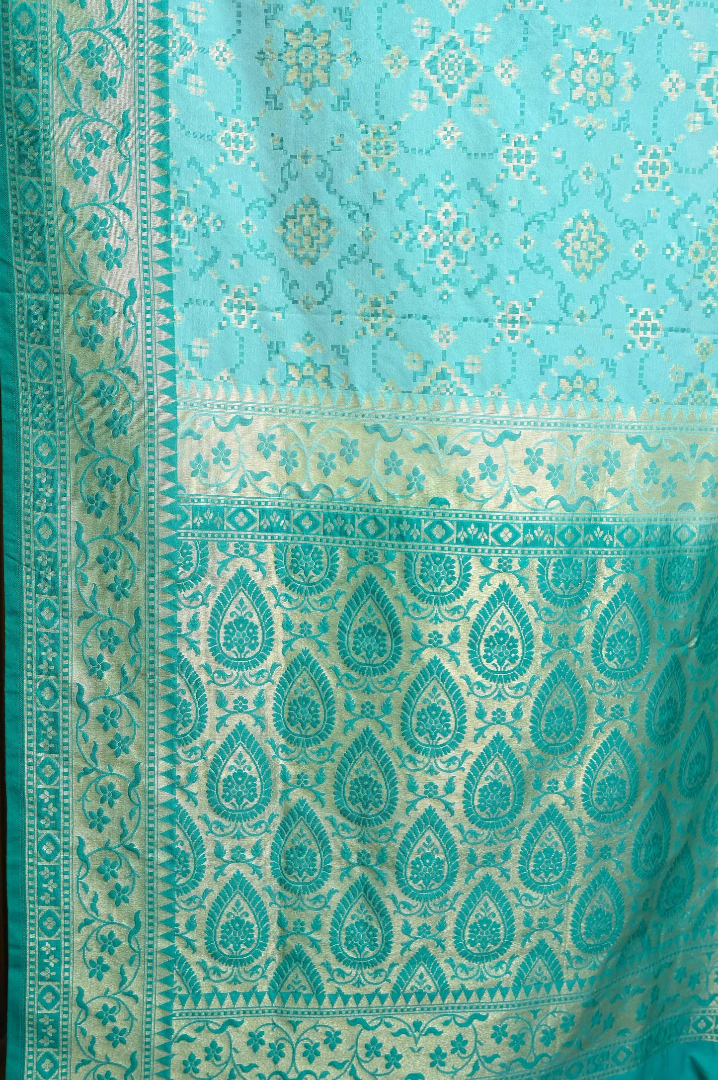 Sea Green & Green Katan Georgette Banarasi Saree