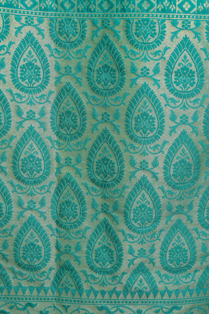 Sea Green & Green Katan Georgette Banarasi Saree