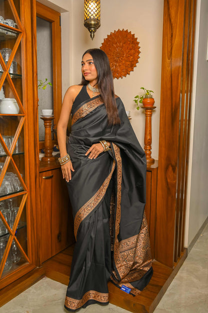 Black Colour Valkalam Katan Saree