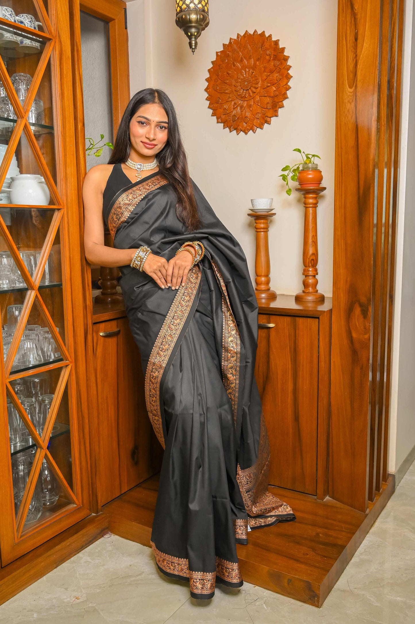 Black Colour Valkalam Katan Saree