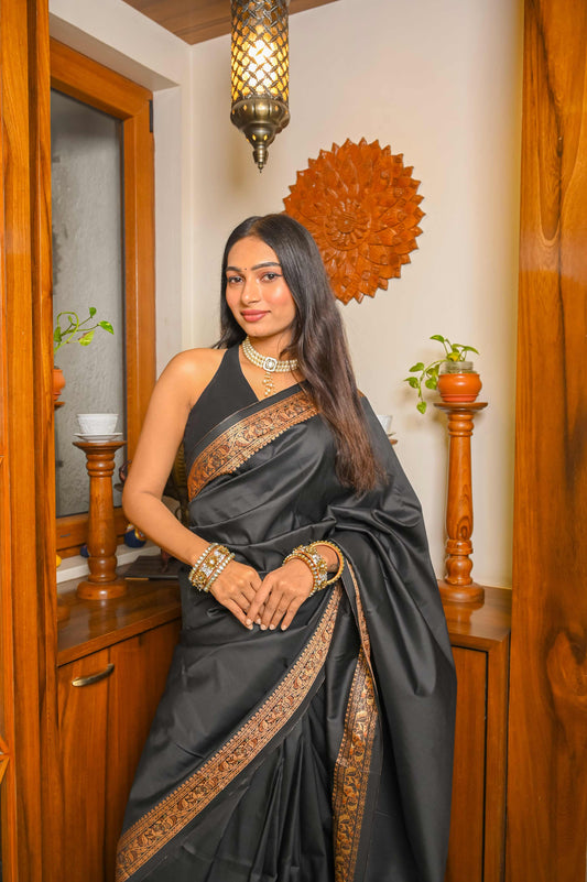 Black Colour Valkalam Katan Saree