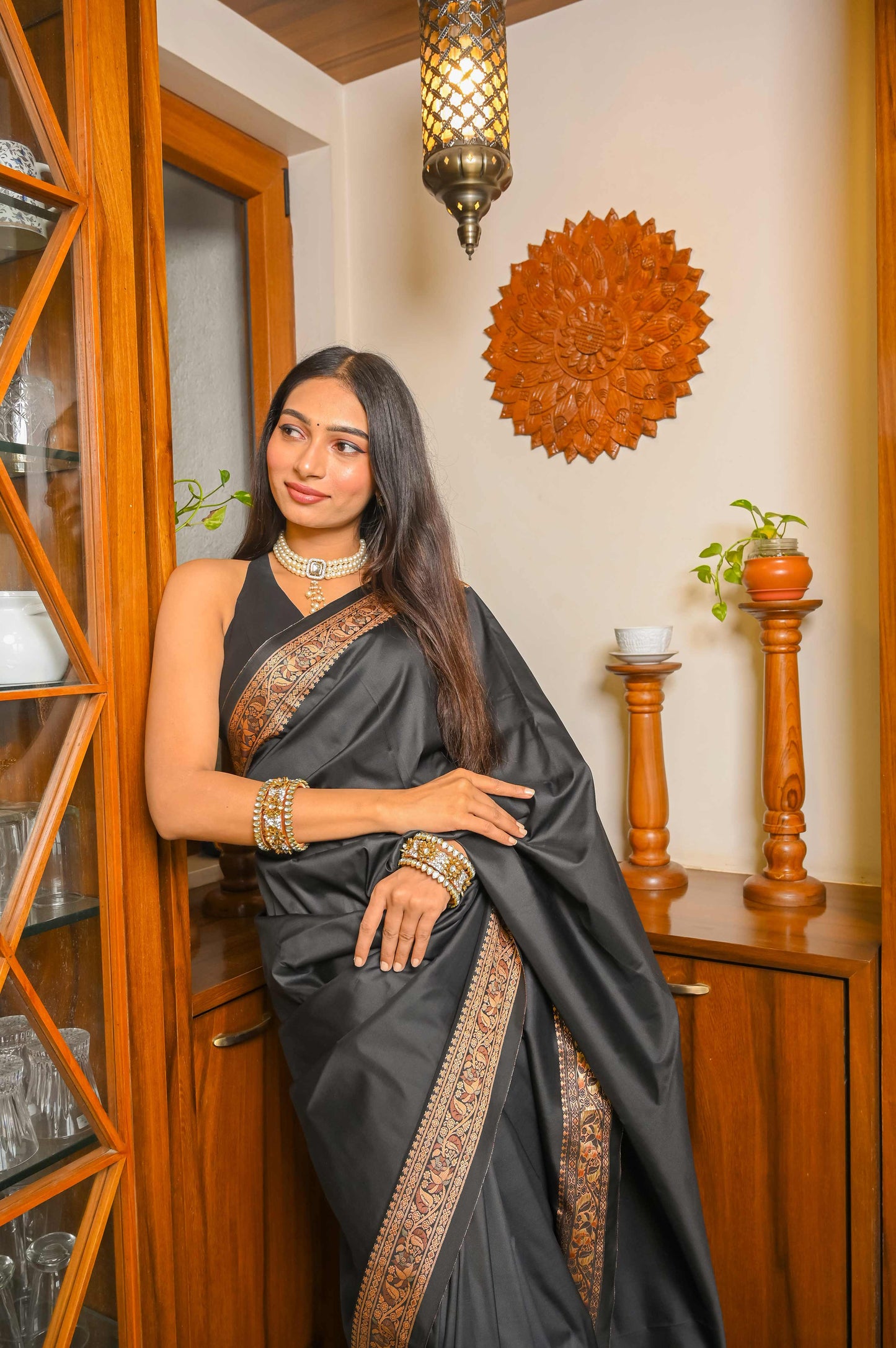 Black Colour Valkalam Katan Saree