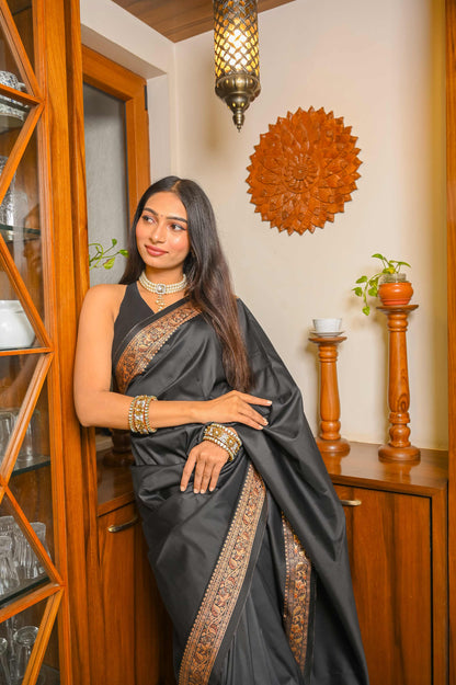 Black Colour Valkalam Katan Saree