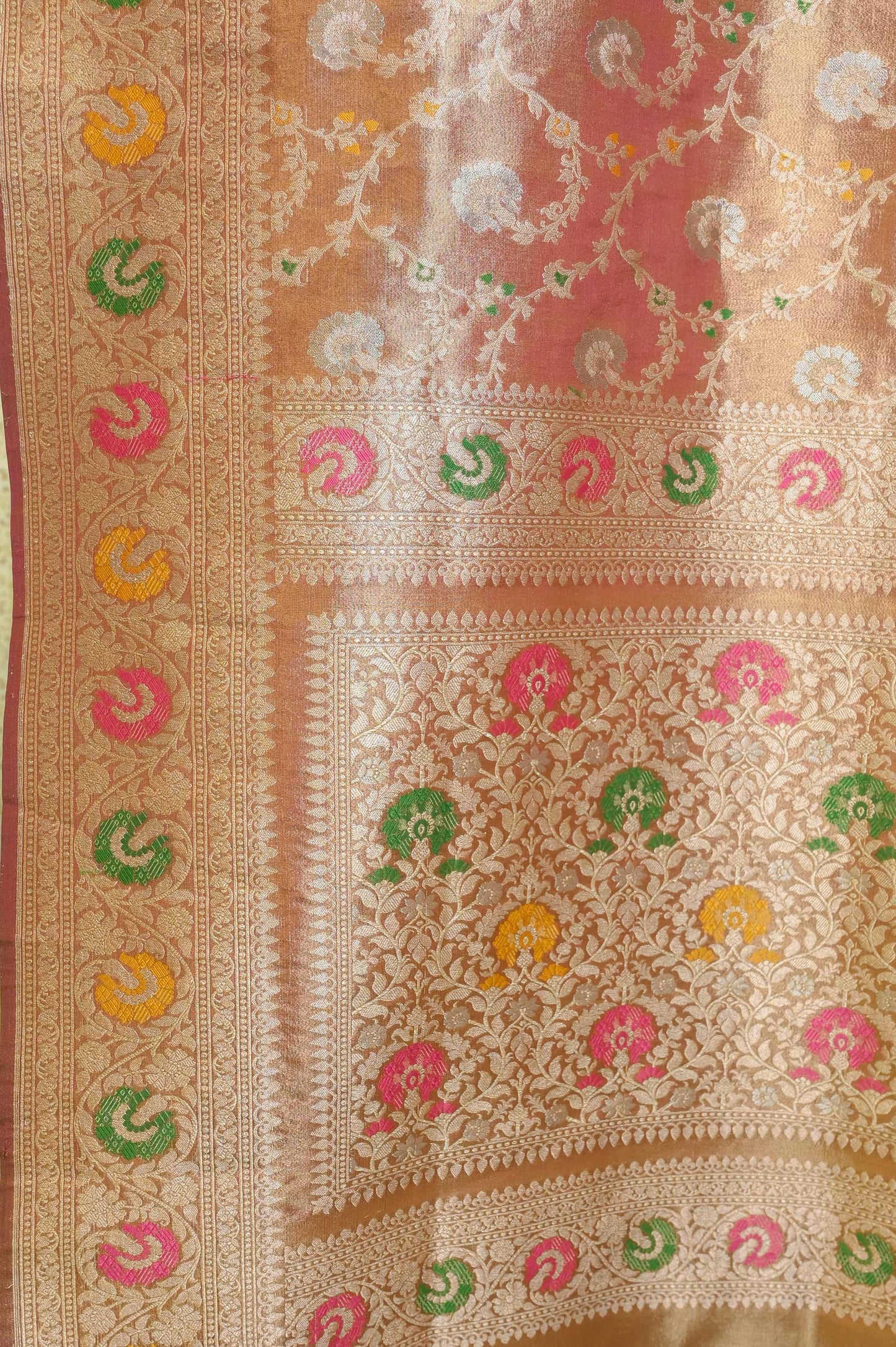 Brown Tissue Silk Saree