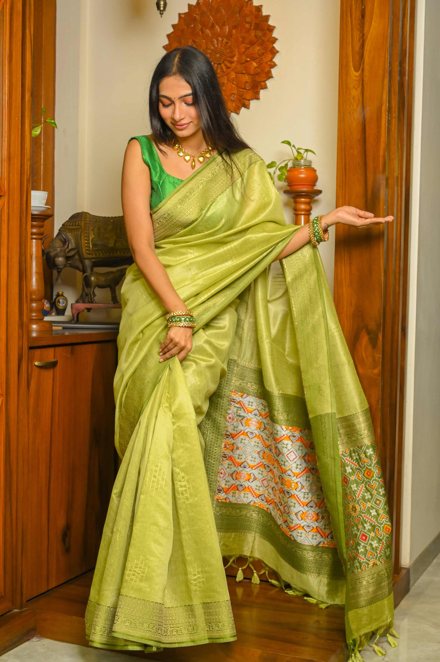 Green Patola Silk Saree