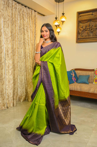 Green Muga Silk Saree