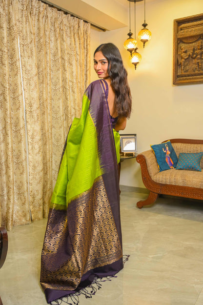 Green Muga Silk Saree