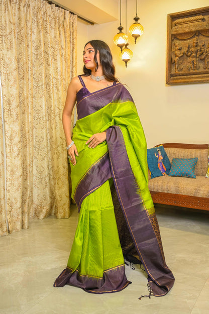 Green Muga Silk Saree