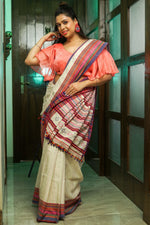 Load image into Gallery viewer, Cream Base Cotton Saree
