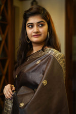 Load image into Gallery viewer, Brown Gachi Tussar Saree
