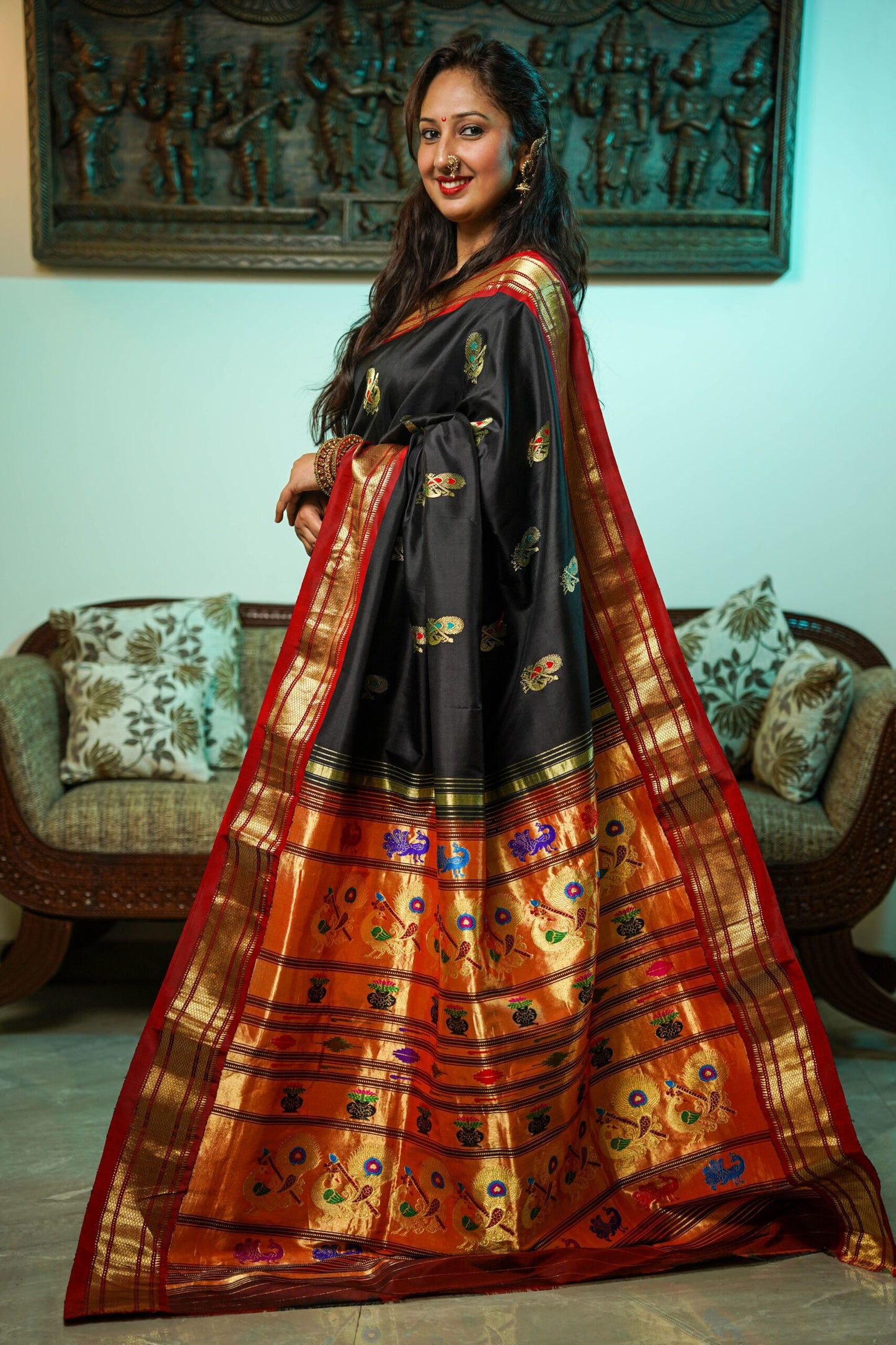 Black Paithani Saree