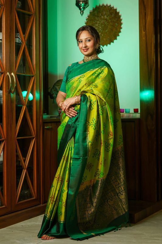 Green Pochampally Silk Saree