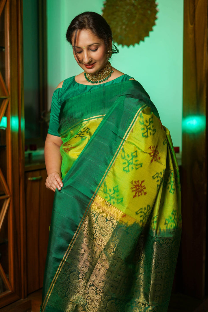 Green Pochampally Silk Saree