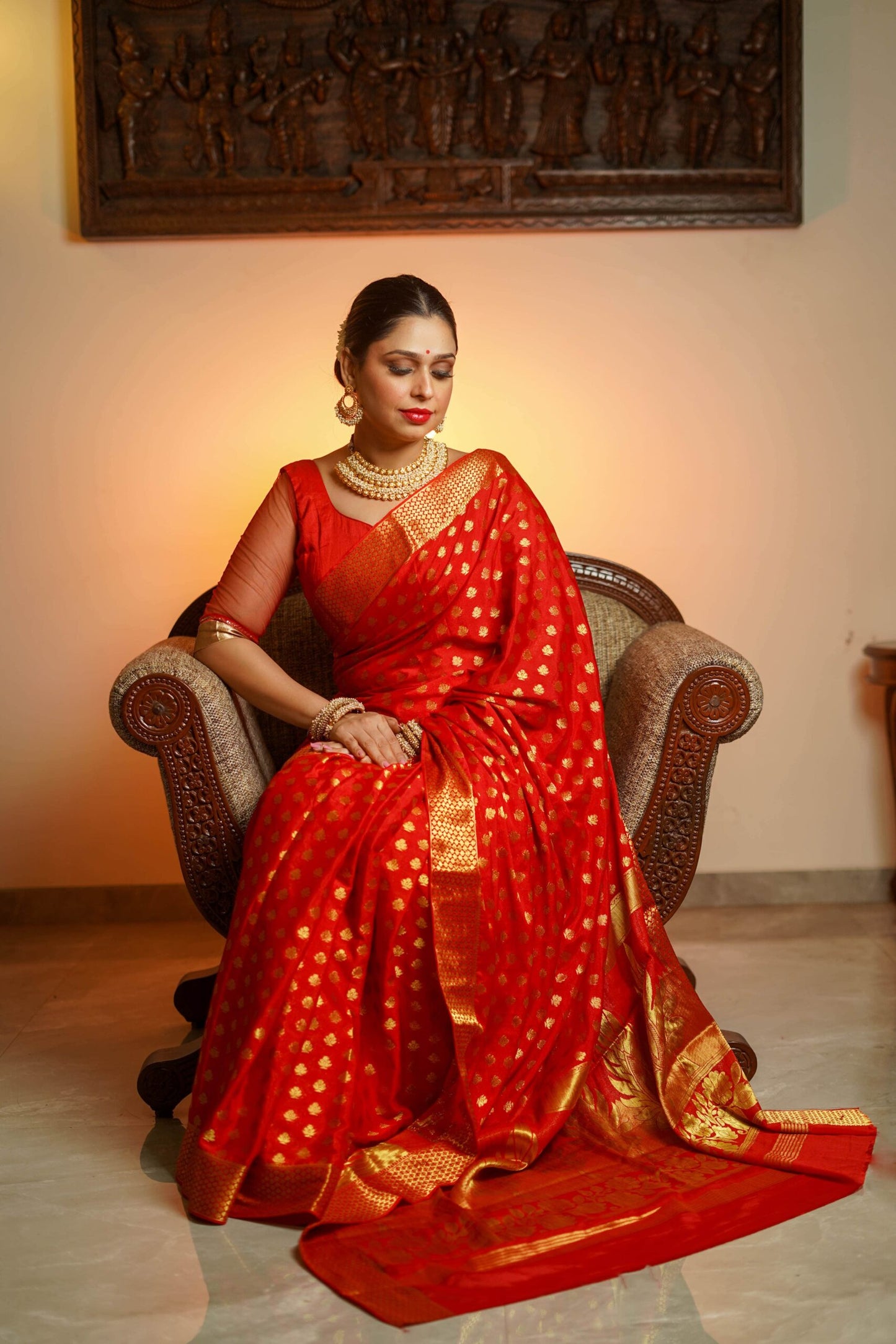 Red Georgette Saree