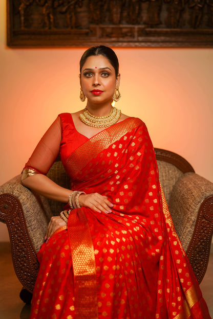 Red Georgette Saree