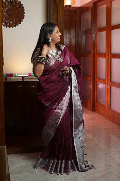 Jute Linen Saree