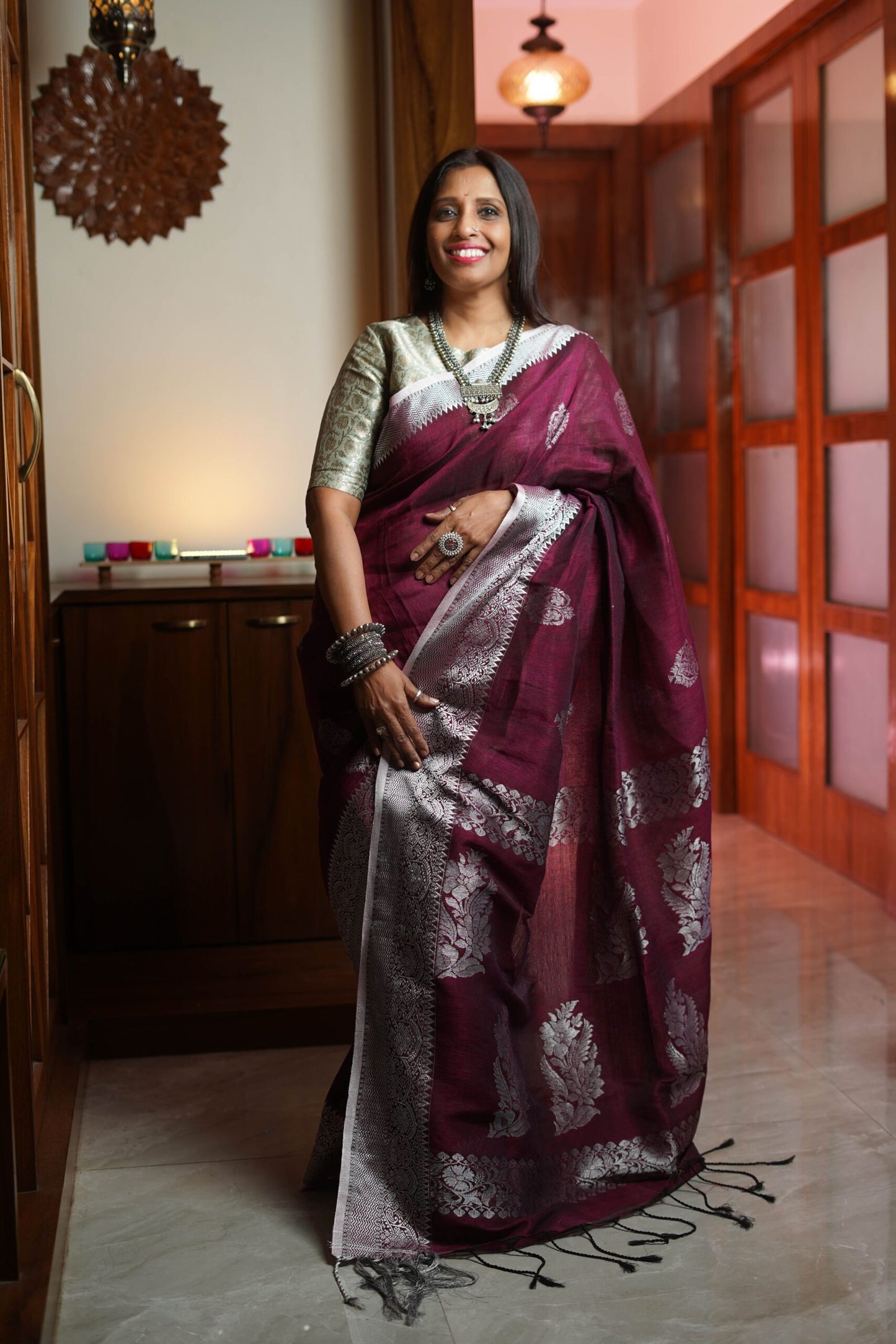 Jute Linen Saree