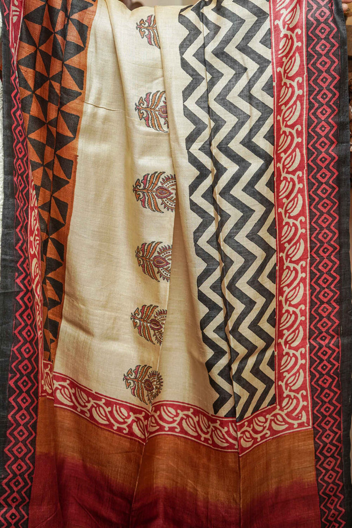 Geometrical Tussar Silk Dupatta