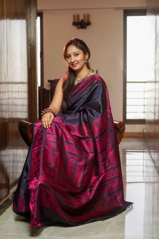 Vishnupuri Silk Baluchari Saree