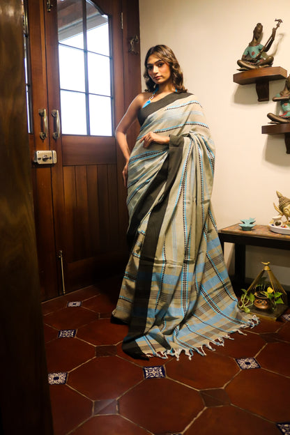 Grey Soft Cotton Saree