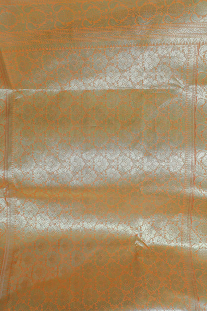 Orange Chanderi Silk Brocade Saree