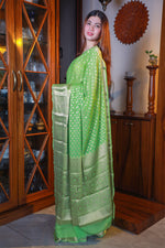 Load image into Gallery viewer, Pista Green Butti Georgette Saree
