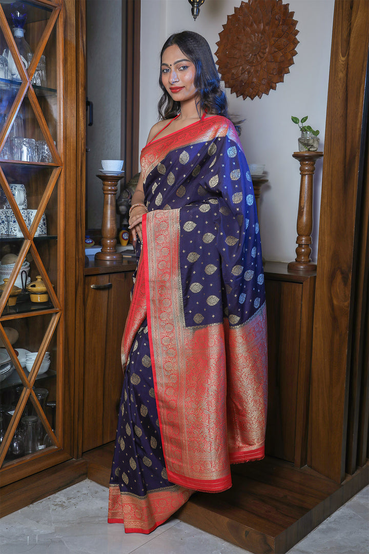 Blue Georgette Zari Saree