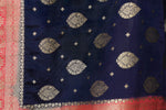 Load image into Gallery viewer, Blue Georgette Zari Saree
