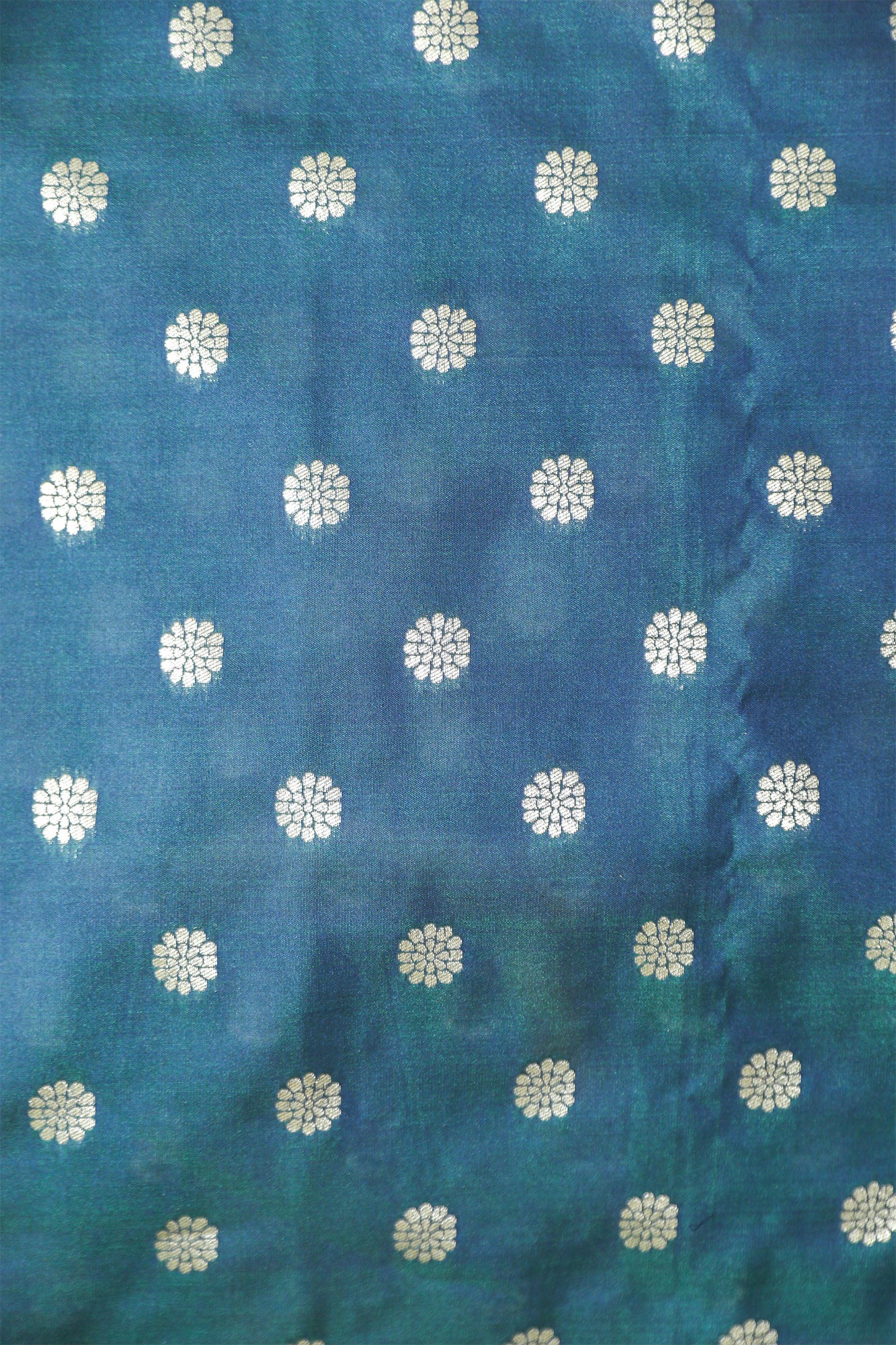 Peacock Green and Blue Katan Banarasi Silk Saree