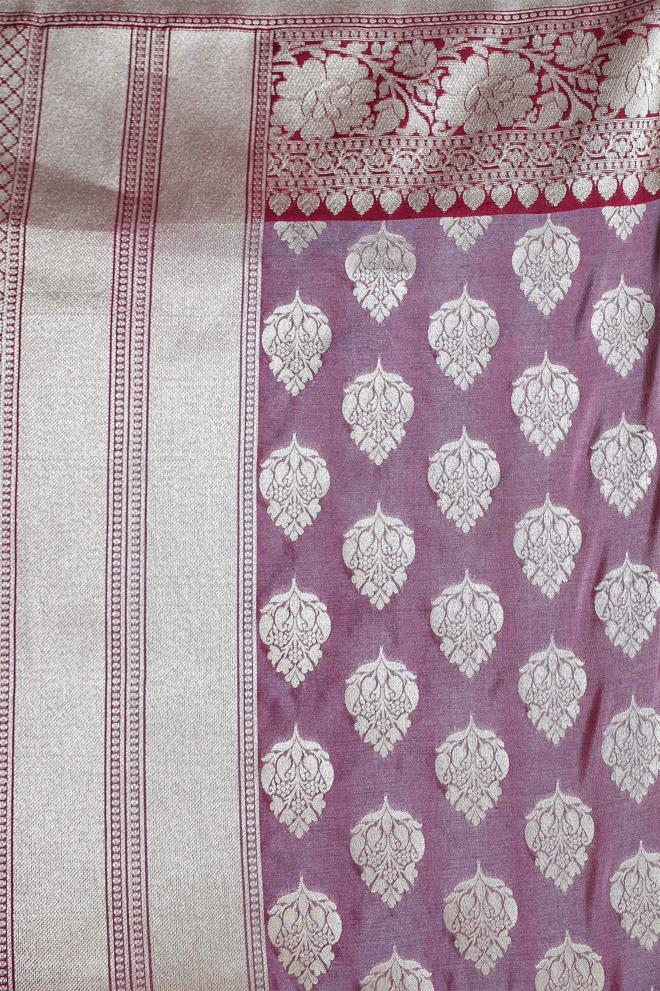 Deep Wine and Maroon Katan Silk Saree