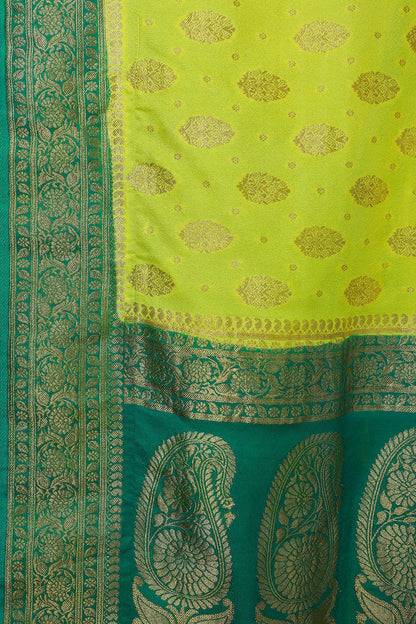 Lemon Yellow Georgette Zari Saree