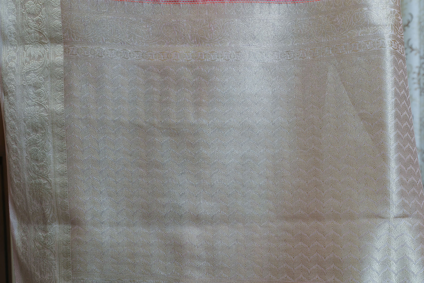 Pink Resham Silk Katha Weave Saree