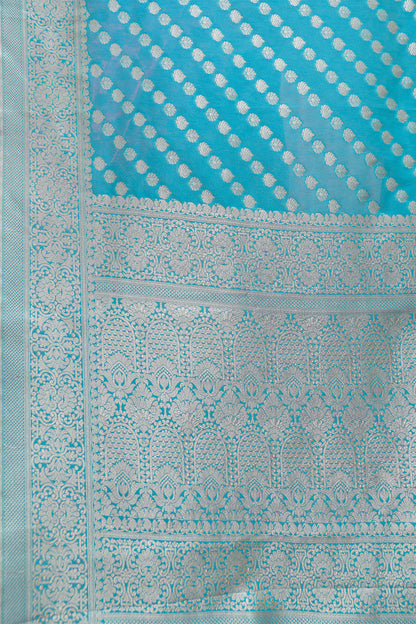 Light Blue Katan Silk Saree