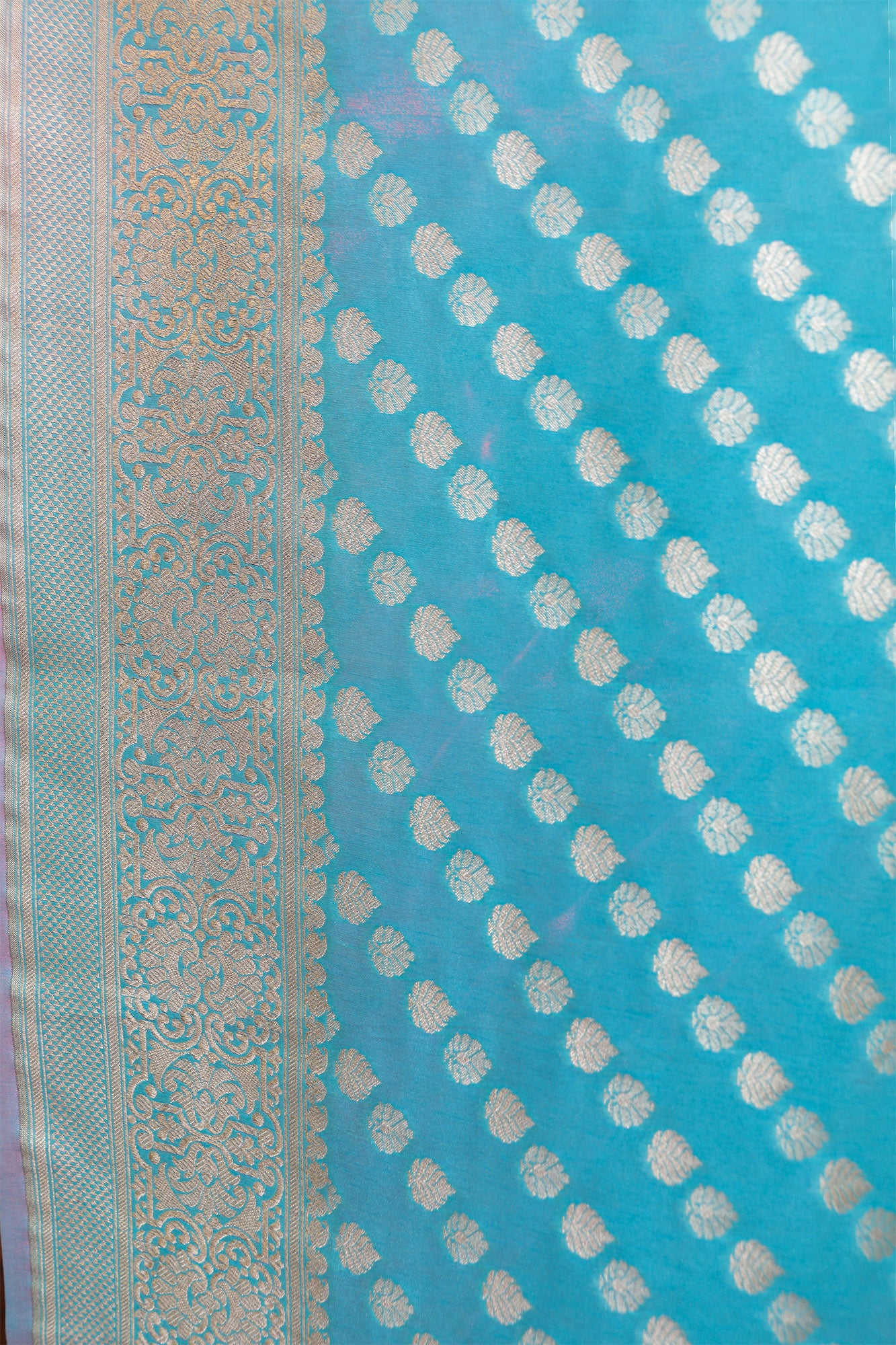 Light Blue Katan Silk Saree