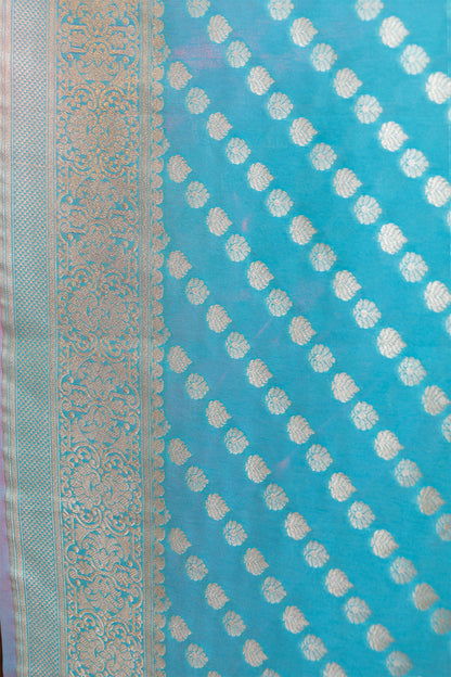 Light Blue Katan Silk Saree