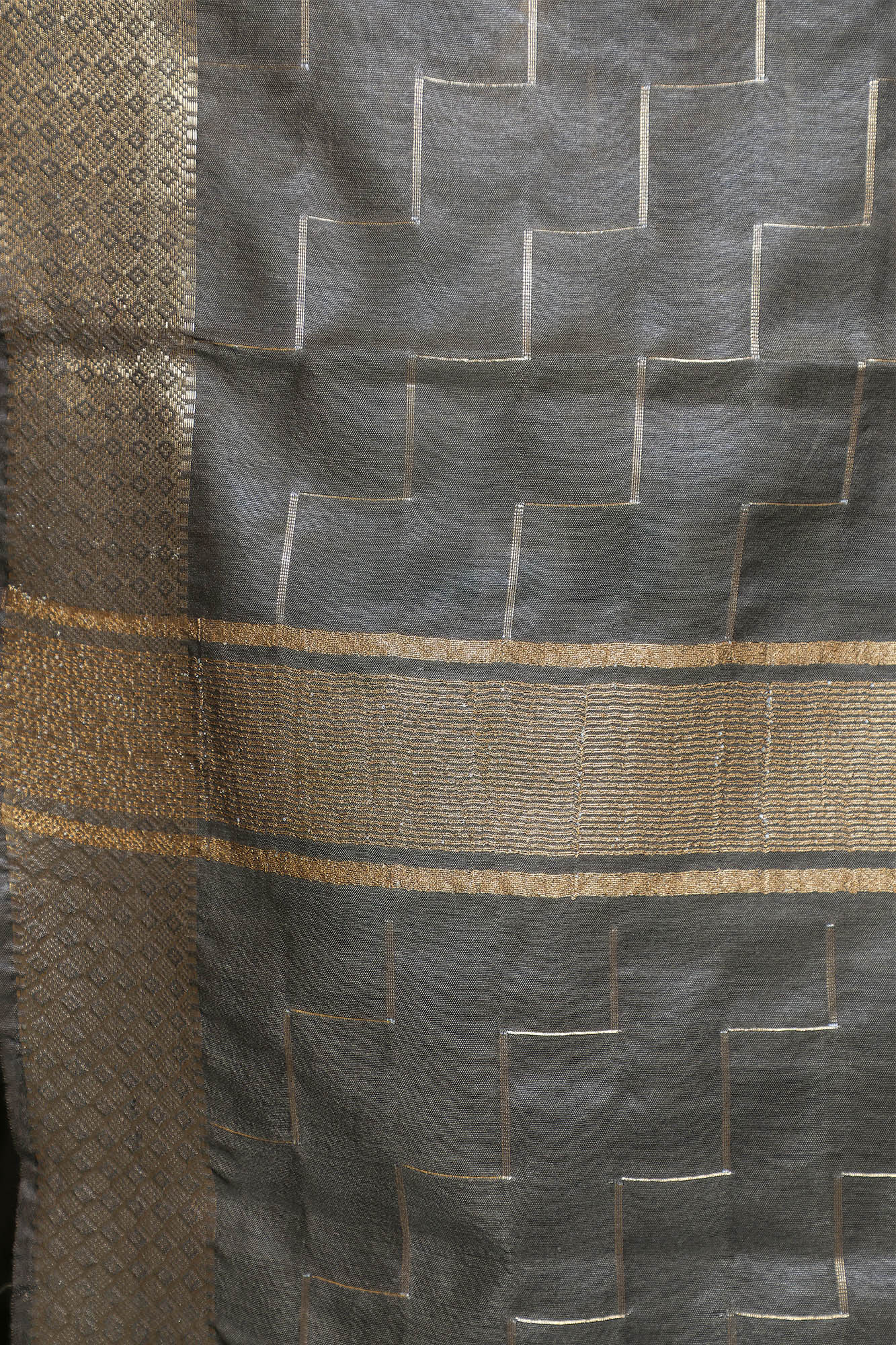 Greenish Brown Moonga Silk Saree