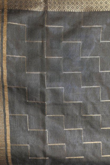 Greenish Brown Moonga Silk Saree