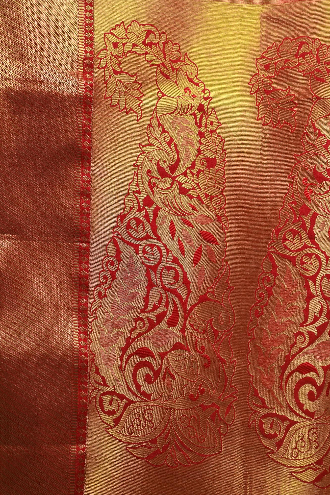 Red Brocade Eri Silk Saree