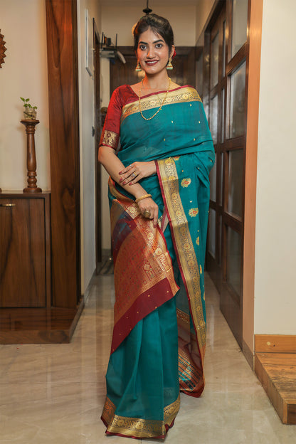 Sea Green Peshwai Saree