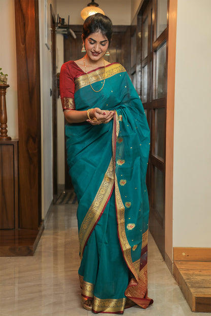 Sea Green Peshwai Saree