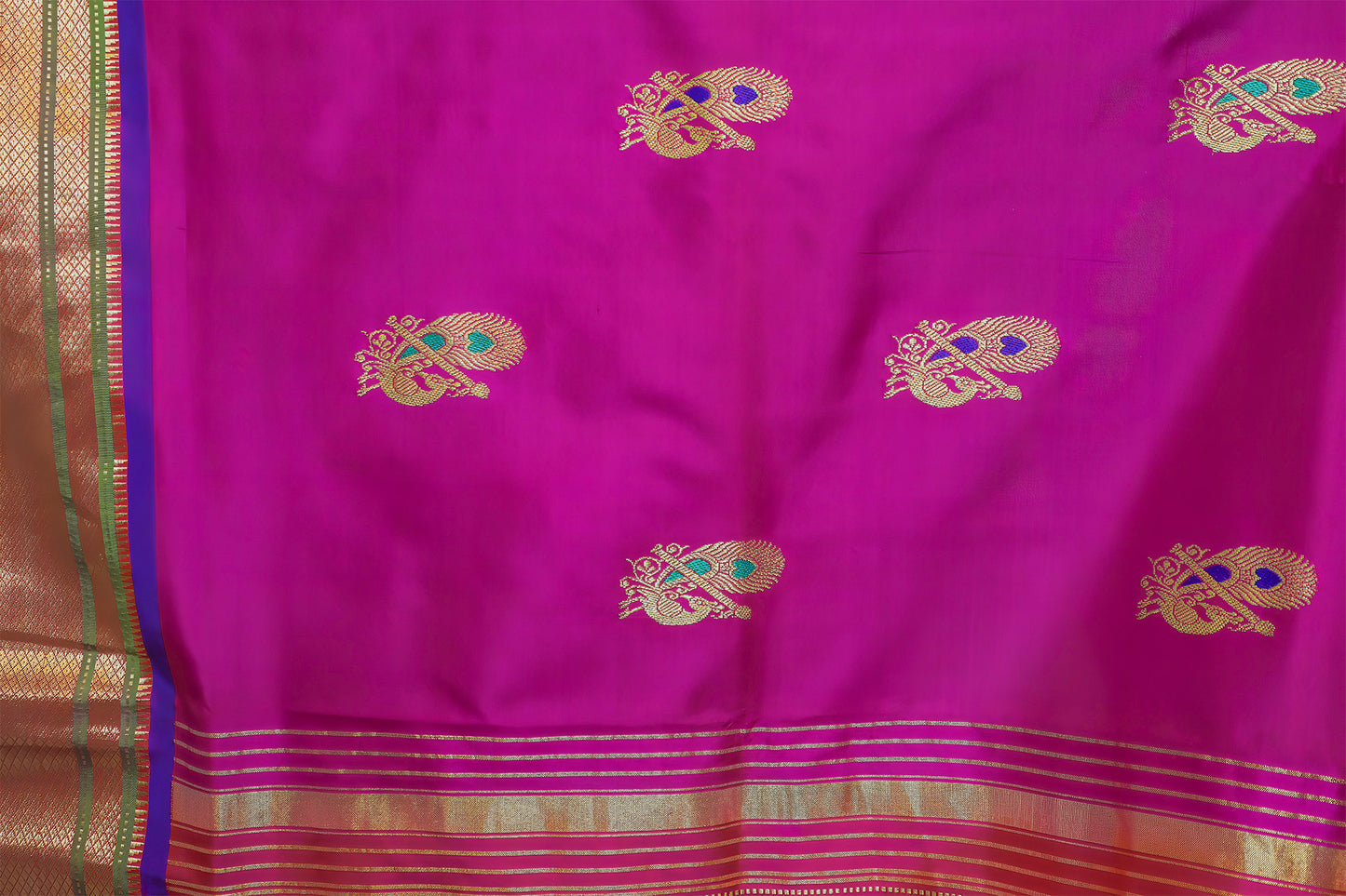 Deep Magenta & Purple Eri Silk Paithani Saree