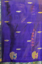 Load image into Gallery viewer, Royal Blue and Green Peshwai Handcrafted Saree
