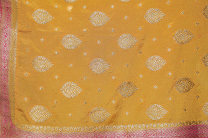 Yellow Georgette Zari Saree